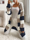 Women's Fashion New Arrival Long Buttonless Colorblock Sweater Jacket