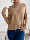 New fashionable women's bottoming turtleneck solid color long-sleeved twist off-shoulder sweater