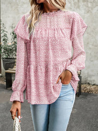 Floral Shirt Feminine Commuter Long Sleeve Top