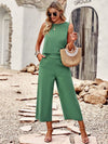 Suit elegant sleeveless top cropped pants ladies two-piece set