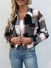 New women's plaid cross-border long-sleeved shirt jacket