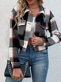 New women's plaid cross-border long-sleeved shirt jacket