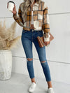 New women's plaid cross-border long-sleeved shirt jacket