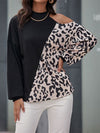 Women's Casual Long Sleeve Hollow Off Shoulder Bottoming Shirt Half Turtle Neck Top