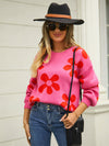 New long sleeve pullover floral pullover sweater