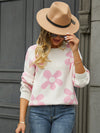 New long sleeve pullover floral pullover sweater