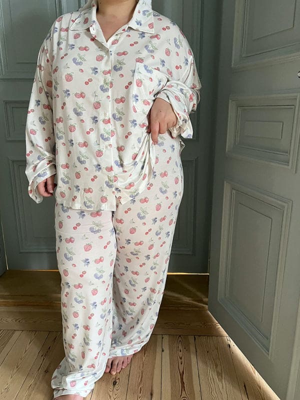 New long-sleeved printed pajamas slit irregular trousers loose suit home service