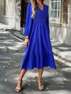 V-neck elegant dress with solid color