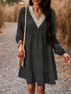 Floral Print Casual V-Neck Long-Sleeved Dress