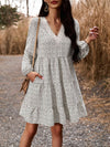 Floral Print Casual V-Neck Long-Sleeved Dress