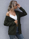 New casual women's basic long-sleeved solid color long sweater cardigan