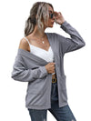 New casual women's basic long-sleeved solid color long sweater cardigan