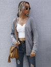 New casual women's basic long-sleeved solid color long sweater cardigan