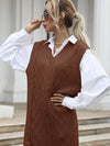 Women's Long Solid Color V-Neck Vest Vest Knitted Sweater Dress