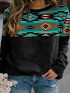 Rhombus round neck casual ladies sweater