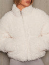 New Plush Cardigan Cropped Jacket Sherpa Wool Coat