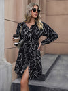 New casual printed shirt long sleeve dress