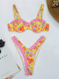 New lace floral bikini swimsuit fashionable swimwear