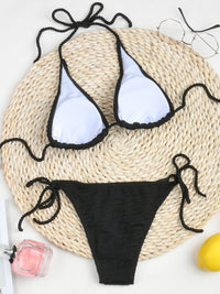 New bikini solid color suit split strap sexy three-point swimsuit