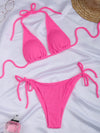 New bikini solid color suit split strap sexy three-point swimsuit