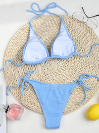 New bikini solid color suit split strap sexy three-point swimsuit