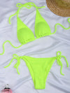 New bikini solid color suit split strap sexy three-point swimsuit