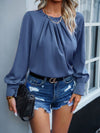 New style women's elegant lace collar long-sleeved solid color top