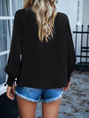 New style women's elegant lace collar long-sleeved solid color top