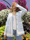 Elegant French loose knitted cardigan for women