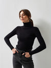 Women's slim high collar long sleeve pullover sweater