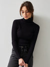 Women's slim high collar long sleeve pullover sweater