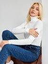 Women's slim high collar long sleeve pullover sweater