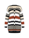 New color block long sweater cardigan