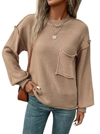 New long sleeve solid color autumn sweater