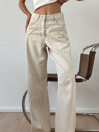 Casual straight loose slimming wide leg pants high waist floor mopping pants