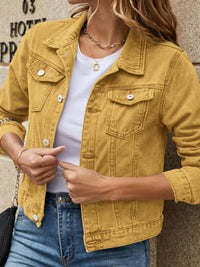 Women's slim lapel regular denim jacket