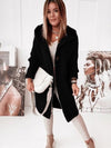 women's loose hooded sweater cardigan sweater