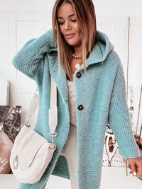 women's loose hooded sweater cardigan sweater