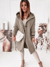 women's loose hooded sweater cardigan sweater