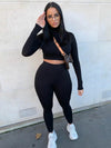 New fashionable casual sports suit slim long-sleeved two-piece set