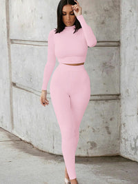 New fashionable casual sports suit slim long-sleeved two-piece set