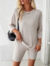 Women's new style elegant, fashionable and casual round neck and mid-sleeve suit