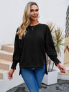 Women's new style casual long-sleeved round neck solid color sweatshirt