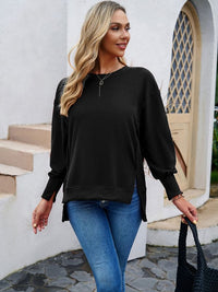 Women's new style casual long-sleeved round neck solid color sweatshirt