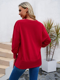 Women's new style casual long-sleeved round neck solid color sweatshirt