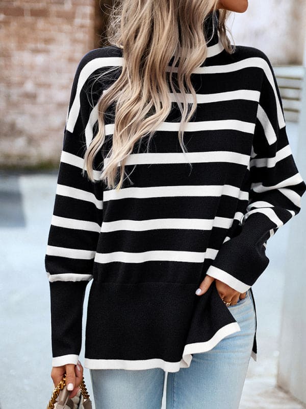 Women's new casual round neck long sleeve knitted sweater