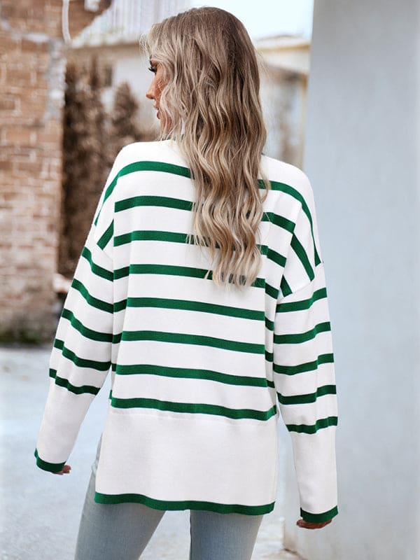 Women's new casual round neck long sleeve knitted sweater