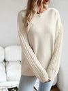 Women's new casual round neck long sleeve knitted sweater