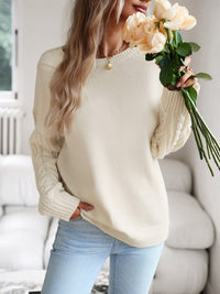 Women's new casual round neck long sleeve knitted sweater