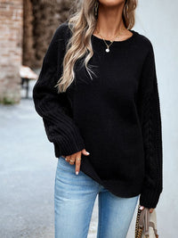 Women's new casual round neck long sleeve knitted sweater